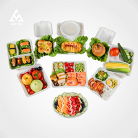 Contenants alimentaires jetables compostables en bagasse de canne à sucre, boîtes à lunch à clapet
