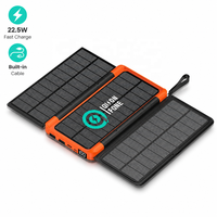 Cargador de Teléfono Solar Multifuncional Nuevo a Prueba de Agua de 10000 mAh 20000 mAh, Banco de Energía Solar Inalámbrico Portátil