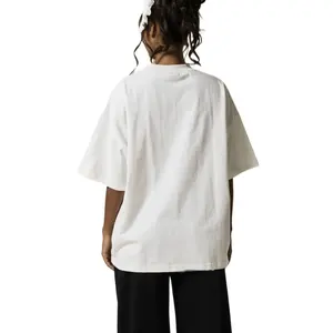 Женские однотонные футболки с круглым вырезом, большие размеры, 100% хлопковые футболки с коротким рукавом и логотипом
