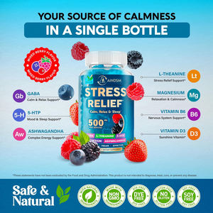 Las Mejores Gomitas Personalizadas para el Alivio del Estrés, Relajación y Calma, Gomitas con Ashwagandha y L-teanina para el Alivio del Estrés - Product Image 4