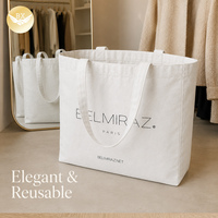 Sac fourre-tout en toile de coton blanchie de 12 oz, imprimé avec logo personnalisé, réutilisable, écologique, pour courses, rangement, cadeaux et usage quotidien