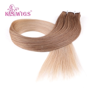 Extensions de cheveux humains classiques à bandes adhésives invisibles et sans couture, cheveux vierges chinois Remy double drawn de qualité supérieure, K.SWIGS, 12-28 pouces. - Product Image 2