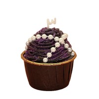 Bougie d'aromathérapie artisanale en crème, perle violette, scintillante, en forme de cercle, pour confession et festival, transfrontalière, Chine JZ0590