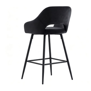 Tabouret <span class=keywords><strong>de</strong></span> bar en velours matelassé à motif losanges, chaise <span class=keywords><strong>de</strong></span> bar rembourrée avec accoudoirs pour la maison, l'hôtel et le café (vente en gros) - Product Image 6