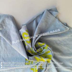 Trapos de camiseta reciclados de colores para uso industrial, alto contenido de algodón, gran absorción de aceite y agua, 5 kg, trapos de limpieza - Product Image 4