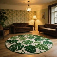 Tapis vert de luxe personnalisés Tapis imprimés décoratifs pour la maison Tapis design Tapis ronds pour le salon et la salle à manger