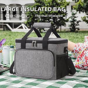 Drop Shipping Custom Logo Insulated Lunch Bag Waterproof Handheld Oxford <b>Ice</b> <b>Pack</b> Outdoor Travel <b>Cooler</b> Bag - Product Image 1