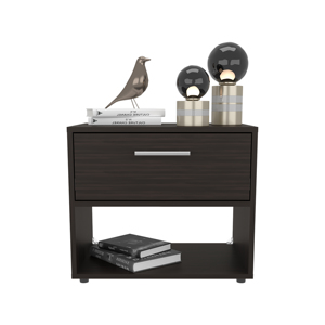 Nightstand 1 Drawer 1 <b>Shelf</b> 4 Legs Modern Bedroom Storage <b>Unit</b> - Product Image 3
