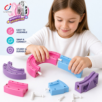 Juguete de tren magnético Chengji, kit de construcción DIY para niñas, educativo STEM, colorido, cubo 3D levitante, juego de tren magnético antigravedad con pista.