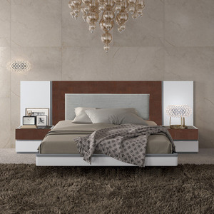 <span class=keywords><strong>Lit</strong></span> de rangement double en bois massif avec tables de chevet, tailles King et Queen, vente en gros d'usine - Product Image 3