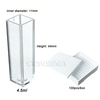 Cuvettes de réaction jetables, micro-gobelets pour échantillons, 1,5 ml, 2,5 ml, 4,5 ml, cuvettes en plastique pour spectrophotomètre