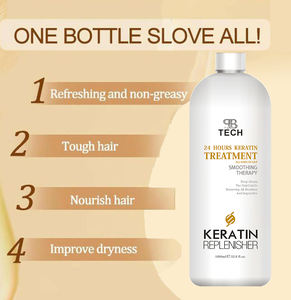 Traitement lissant brésilien à la kératine et au collagène pour cheveux bouclés, frisés et ondulés – Crème de traitement protéiné à la kératine pour des cheveux lisses et soyeux - Product Image 2