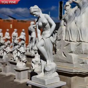 Natuursteen Hand Verzorgd Sculptuur Griekse Standbeeld Wit Marmeren Griekse Vrouw Sculptuur