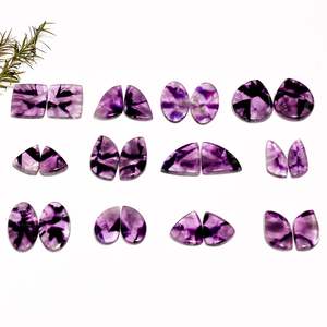 Natural <b>Pink</b> Amethyst Pair Cabochons Wholesale Amethyst for Making Pendant Jewelry Natural Amethyst Gemstone Lot Loose Gemstone - Product Image 5