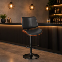 Ensemble de 3 tabourets de bar modernes pivotants avec dossier en cuir PU pour comptoir de bar, tabourets en métal réglables, chaises de bar