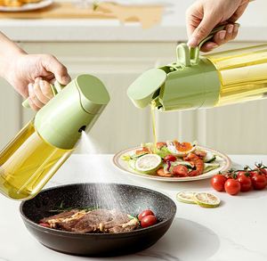 Pot à huile en verre réutilisable et écologique à double usage, design antiadhésif, rechargeable, pour barbecue, cuisine domestique, huile/vinaigre, vaporisateur d'assaisonnement - Product Image 2
