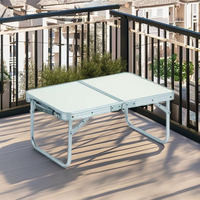 Table de pique-nique pliante moderne en aluminium et acier, table à manger portable à pieds courts pour cuisine extérieure, camping et utilisation en parc