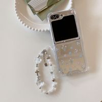 Nouvelle coque de téléphone pliable en TPU effet miroir, motif dessin animé, anti-chute, pour Samsung Zflip3 Zflip4 Zflip5 Zflip6, en stock