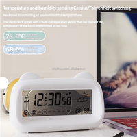 Plastik Bercahaya Elektronik Digital Alarm Suhu Kelembaban Kalender Tampilan 12/24 Jam Timer Jam Siswa Baterai