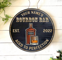Plaque murale en bois rustique personnalisée pour bar à bourbon, accessoires de décoration pour homme