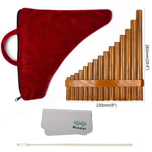 <span class=keywords><strong>Sonido</strong></span> gran naturaleza color madera 15 tubos bambú <span class=keywords><strong>Pan</strong></span> <span class=keywords><strong>flauta</strong></span> G tono con bolsa suave accesorios incluidos - Product Image 3