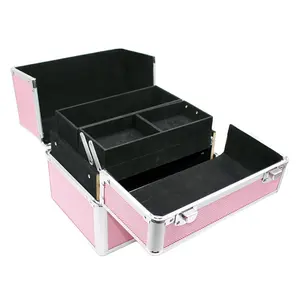 耐用的便携式铝制化妆品储物盒专业美容盒