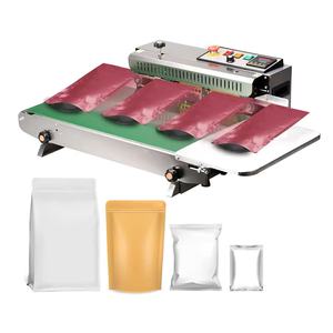 FR770 Paslanmaz Çelik Geniş Otomatik Isı Yalıtımlı Sürekli Bantlı Kapatıcı, Gıda Plastik Kağıt Poşetleri için Acil Durdurma Düğmeli - Product Image 3