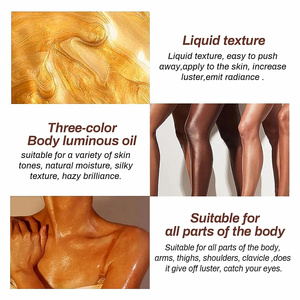 MLM CUSTOM 30ML <span class=keywords><strong>BLANCO</strong></span>/ROSA/ORO Hidratante Cuerpo Brillo Aceite Líquido Luminizador y CUERPO BRILLO ACEITE Cuerpo de larga duración Brillo Aceite seco - Product Image 5