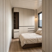 Armoire de chambre à coucher en bois personnalisable de style maison avec portes coulissantes, 3 portes, panneaux réglables, blanche, portable, meubles de maison