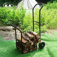 Kawagebo Kamp (KK) L 712 X W 510 X 1050 mm Support de rangement pour bois de chauffage extérieur avec roues, revêtement poudré