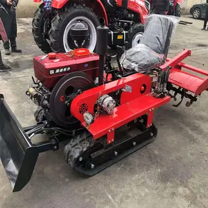 Snelle Levering Boerderij Gebruik Tractor Grasmaaier Dieselmotor Roterende Cultivator Mini Crawler Tractor