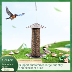 Grensoverschrijdende nieuwe hangende metalen automatische voederbak voor vogels, ronde vorm, alle seizoenen, op maat gemaakt voor tuinmodel A8725 - Product Image 4