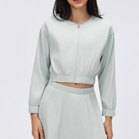 Veste de sport zippée à manches longues pour femmes et jeunes filles, protection solaire, fitness, gym, yoga