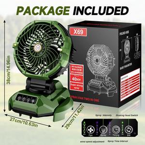 Humidificador Personal, Ventilador, Enfriador de Aire, Ventilador Portátil Recargable para Mesa o Exterior con Control Remoto y Tanque de Agua de 6L - Product Image 6