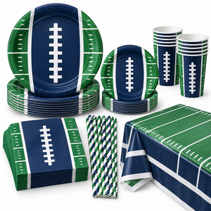 Juego de Vajilla de Papel Personalizado para Fiesta de Fútbol Americano, para el Día del Partido, Fiesta de BBQ, Reunión Familiar, Decoración - Product Image 1