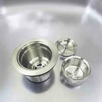 Évier de cuisine moderne à double bac avec drain flexible et siphon filtrant facile à installer, tuyau d'égout en PVC et fil métallique