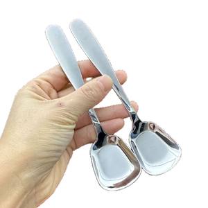 New 304 Stainless Steel Square Head <b>Spoon</b> For Children Dessert <b>Ice</b> <b>Cream</b> Household Kitchen Use Solid Color Stocked - Product Image 2