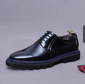 Chaussures habillées décontractées de luxe originales à bout carré, en cuir véritable, légères, respirantes, antidérapantes, grande taille 46, à lacets, semelle épaisse - Product Image 6