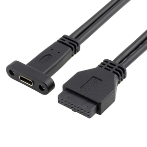 อะแดปเตอร์ USB3.0 20p เป็น Type C ตัวเมีย DC ของใหม่สำหรับสายเคเบิลขยายเมนบอร์ดพีซี - Product Image 1