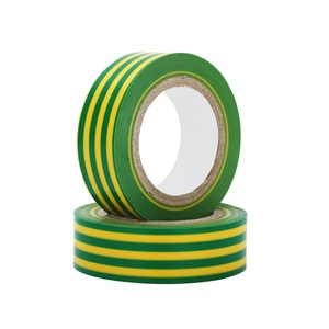 Nastro isolante elettrico in PVC giallo-verde per marcatura cavi di messa a terra, specifiche: larghezza 0,13 mm, lunghezza 15 mm, 10 m. - Product Image 1