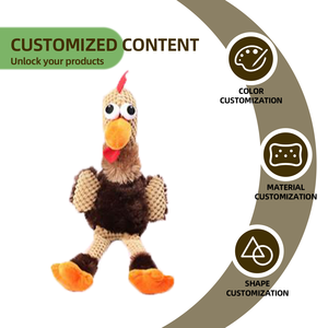 Giocattolo per Cani in Peluche a Forma di Pollo, Personalizzabile con Logo e Colore, Interattivo e Sonoro, per la Dentizione, in Cotone, OEM ODM - Product Image 2
