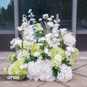 DKB Flores Artificiales Hechas a Mano, Camino de Mesa para Boda y Graduación, Blanco y Verde, para Decoraciones Festivas de Fiesta de Bodas - Product Image 3