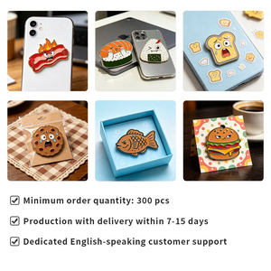 Pegatinas Metálicas Kawaii para Teléfonos con Diseños de Comida, Insignias Magnéticas Personalizadas de Hamburguesas y Postres, Lindos Pines de Solapa de Dibujos Animados, Regalos Directos de Fábrica, MOQ Bajo - Product Image 6
