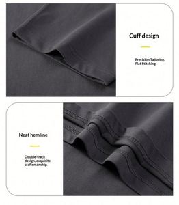 260g Large Pure Cotton Solid Casual Shoulder-<b>drop</b> Sleeve T-shirt Youth Leisure Sports Loose Fit Oversized T Shirts - Product Image 5