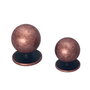 Dark Copper Finished Jewelry Box Drawer Knobs Mid Century Modern Mini Ball Knob Drawer Pulls