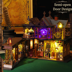CAYI Hot Diy Maison de poupée Trésor magique Maison de poupée en bois Assemblé à la main DIY Hut DIY Book Nook Maison de poupée pour filles - Product Image 2