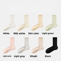 Chaussettes mi-mollet personnalisées pour femme en soie de mûrier, fines, respirantes, en maille, imprimées, couleur unie, sans coutures, décontractées, longues, pour l'été