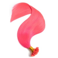 Extensions de cheveux à pointe plate, cheveux vierges européens Remy, pré-collées à la kératine, vente en gros pour salons, en vrac, rose