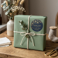Adesivi Personalizzati di Ringraziamento in Rotolo, Etichette Adesive Impermeabili in Vinile PP, Adesivi Rotondi Sigillanti per Confezioni Regalo e Prodotti da Forno