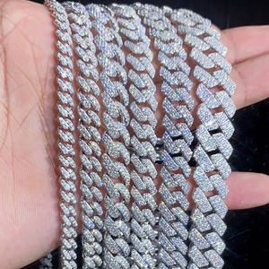 Real <b>Solid</b> 925Sterling Silver 6-15mm Moissanite Cuban Chain <b>Bracelet</b> Iced Out Miami Cuban Link Chain Hiphop Jewelry for Men Gift - Product Image 4